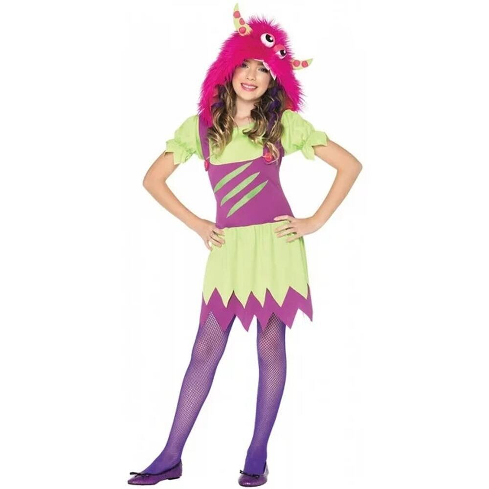 Fuzzy Wuzzy Wanda Plush Furry Monster Hooded Costume Halloween Fancy Dress Small